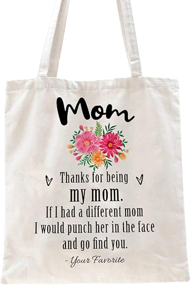 Amazon Com Ihopes Best Mom Quotes Reusable Tote Bag Gift Floral Mom 100 Natural Tote Bag Best Mother Gifts For Mother S Day Christmas Home Kitchen