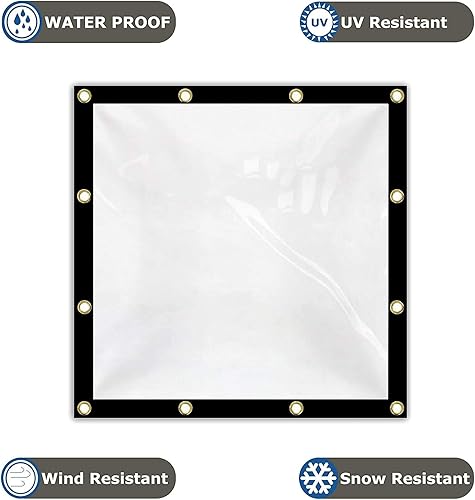 Miniatura 3 de Covers & all Lonas transparentes hechas de material de PVC recubierto de vinilo impermeable y resistente al desgarro, lona de 18 onzas, 560 GSM de
