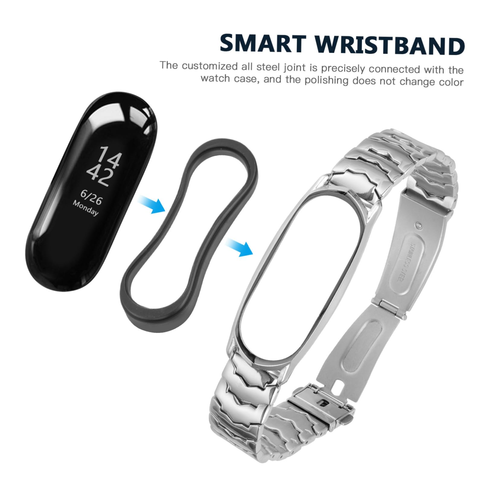DOITOOL 3pièces Bracelet Métallique Ajustable Compatible Avec Strap Pour Montre Connectée