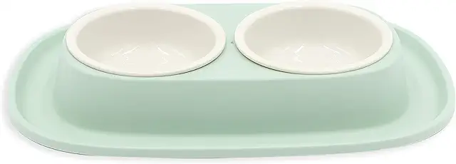 Double Gamelle Chat avec Bols Amovibles, Anti-Dérapant, 2x230ml