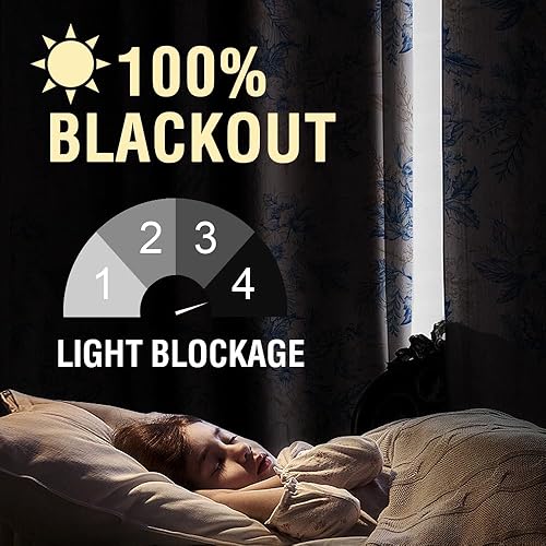 Miniatura 3 de H.VERSAILTEX Cortinas 100% de opacidad para dormitorio, con aislamiento térmico, para sala de estar, pestaña trasera, bolsillo para barra, cortinas