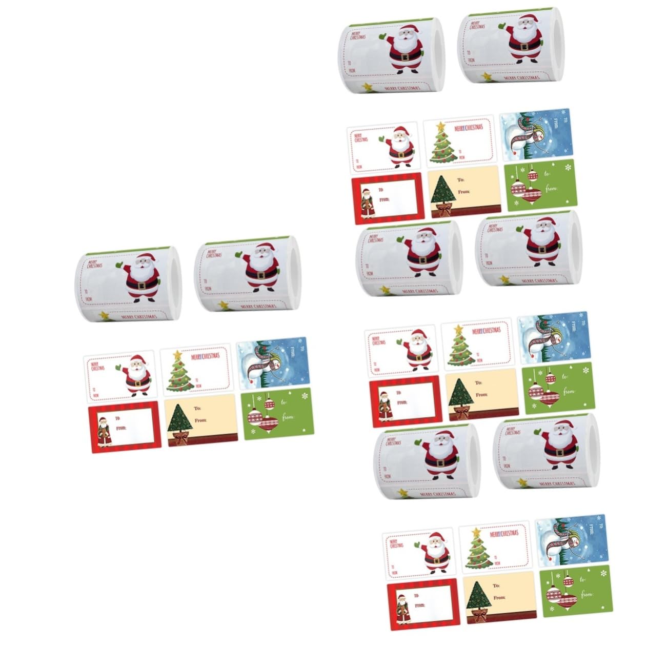 VILLCASE 8 Adesivi natalizi tag di natale sigillo adesivi adesivo multifunzione etichette adesive natalizie adesivi per pacchetti Decalcomanie fai da te etichetta di chiusura