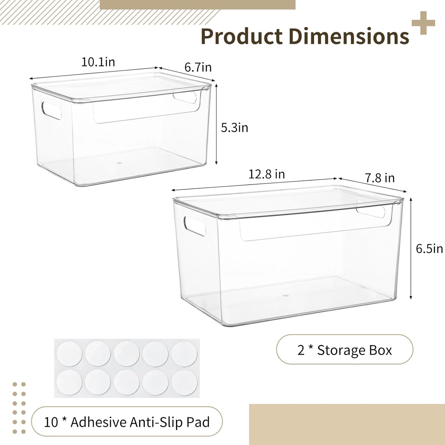 Trash Bag Holder Under Sink Stackable - 2 Pcs Acrylic Garbage Dispenser with Lid Garbage Bag Holder for Cabinet,Kitchen, Pantry, Laundry Room Organization