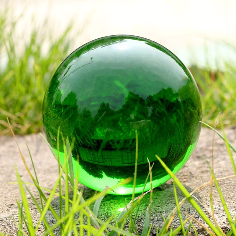30mm-100mm Green Crystal Ball Asian Rare Obsidian Sphere Crystal Ball Healing Stone Decor - (Color: 70mm/ Size: Crystal Base)