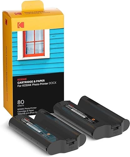 KODAK Dock Plus & Dock Photo Printer Cartridge PHC-80 – Cartridge Refill & Photo Paper- 80 Pack - 80 Pack