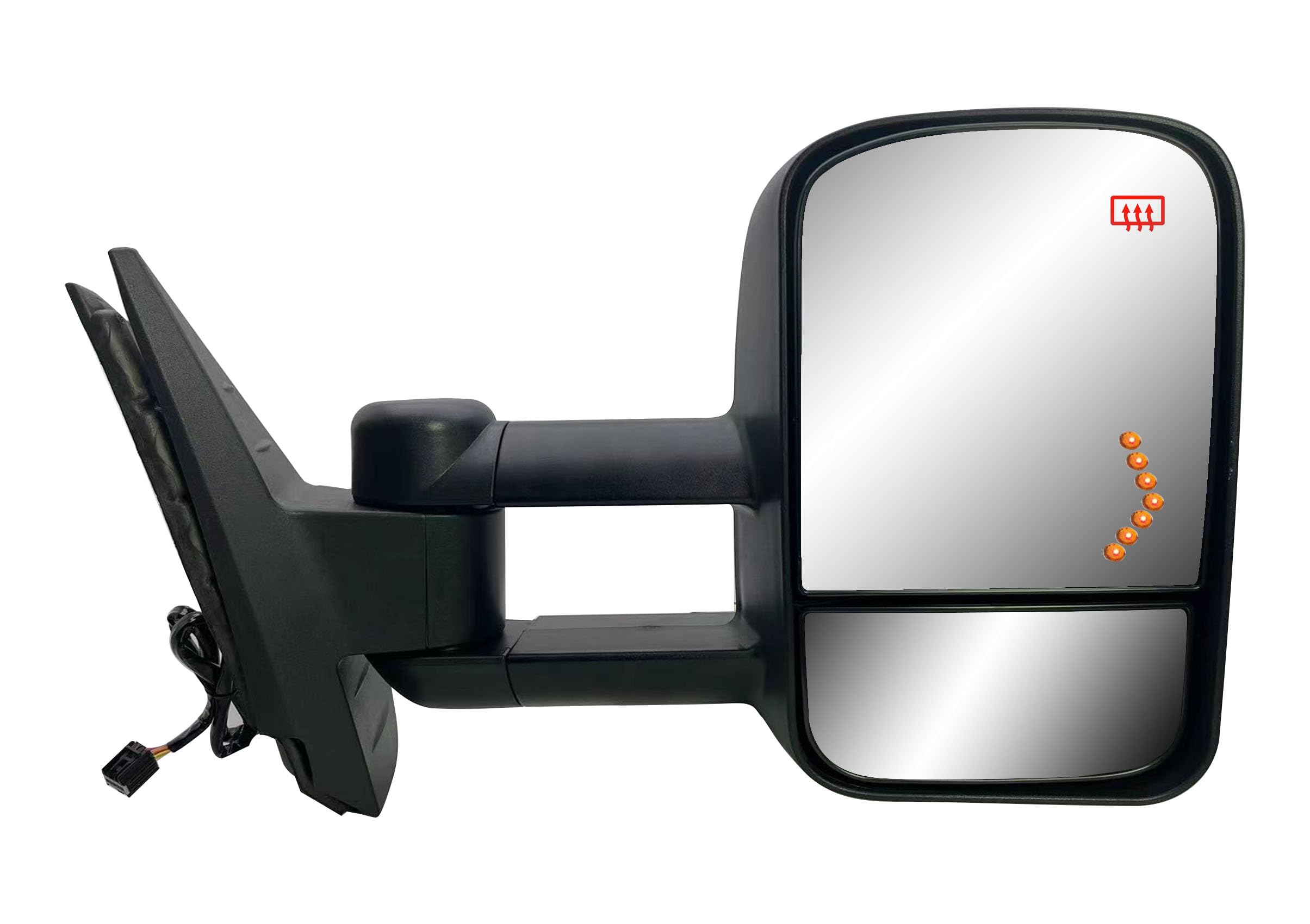 Photo 1 of Passenger Right Side Door Towing Mirror Power and Heated with Signal Light on Glass Textured Back Cover For Chevy Silverado Sierra 1500 2500 3500HD from 2007 to 2013