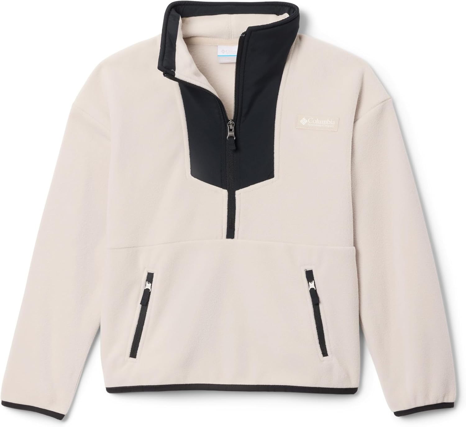 Columbia Youth Sequoia Grove Half Zip Fleece Jacket, Dark Stone/Black, Large