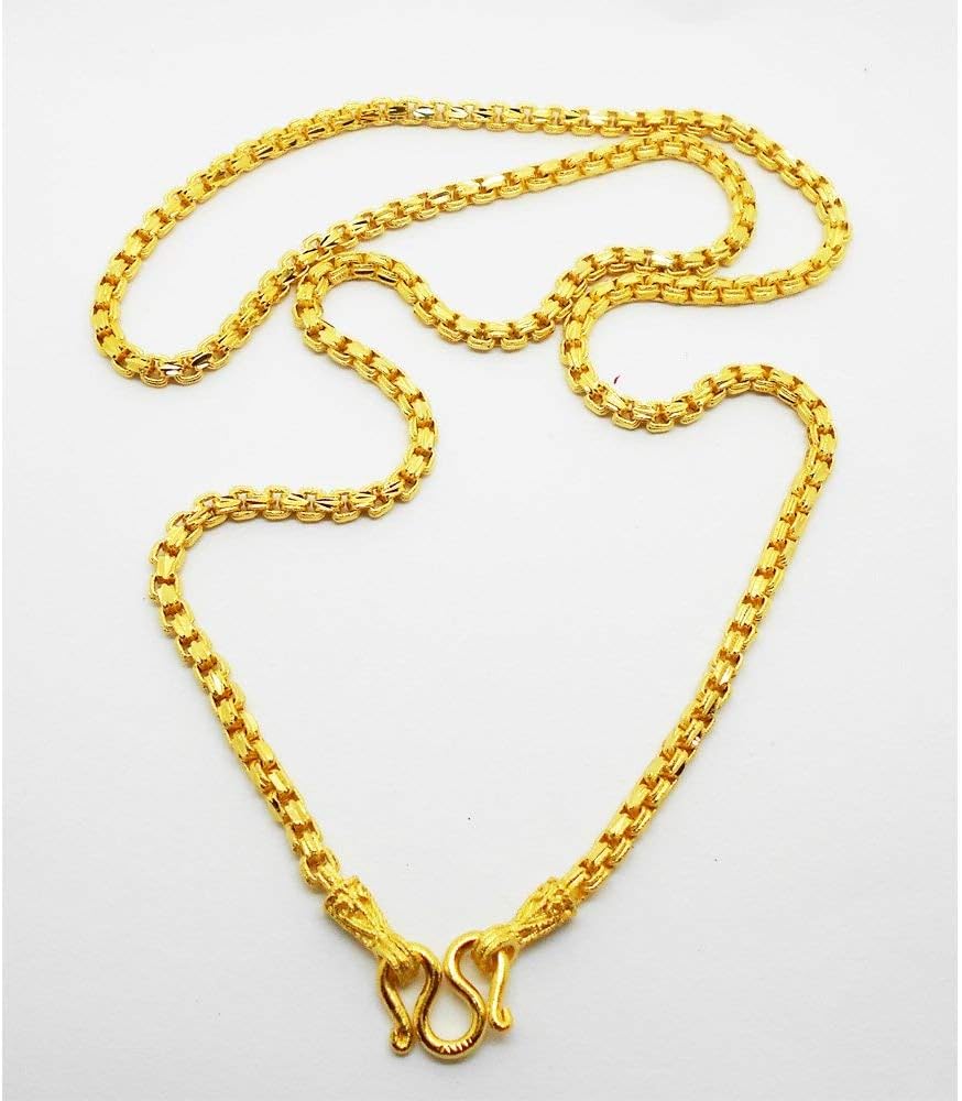 Chain Necklace 22k 23k 24k Thai Baht Gold Plated 24 Inch 28 grams 4 mm Jewelry