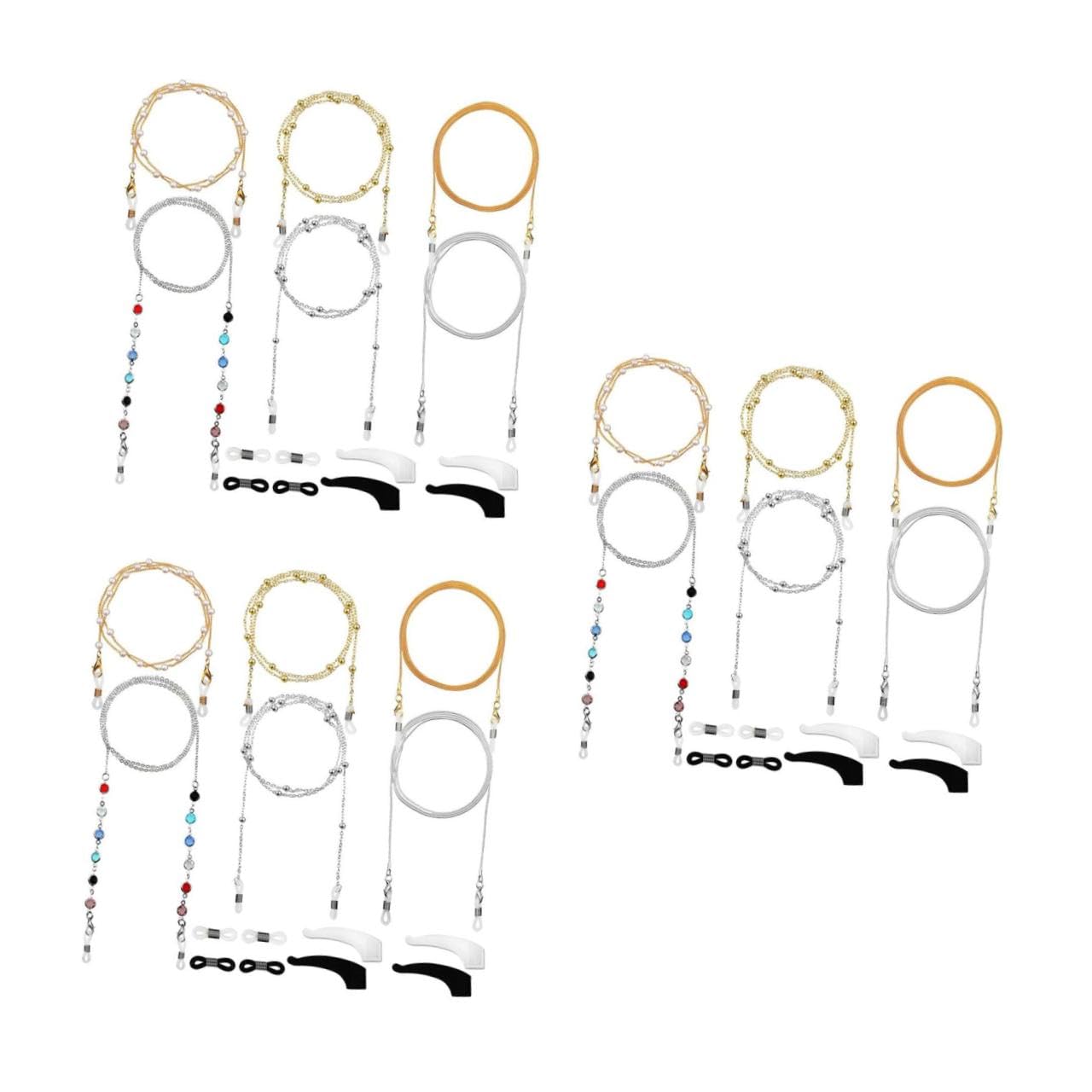 LIFKOME Cadena De Máscara De Cadena Para Gafas Conector De Cadena De Anteojos Cadenas De Gafas Con Cuentas Delicadas Cadenas De Gafas Retenedor Antigafas Taladro De Doble Cara