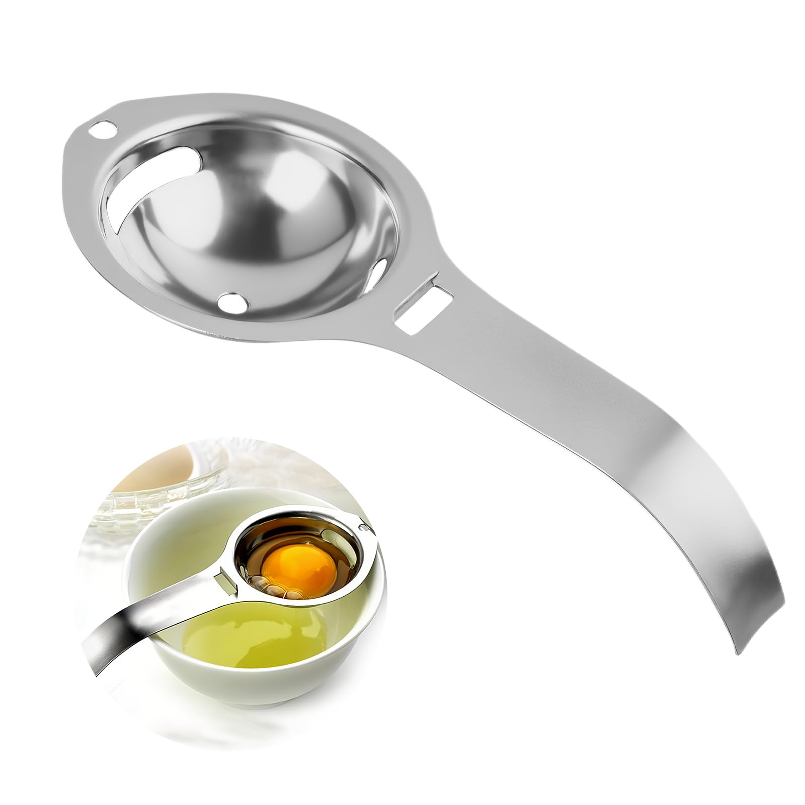 Separador de Yemas de Huevo Acero Inoxidable 304 - Egg Yolk Separator Stainless Steel, Alimenticio Divisor de Huevo Extractor de Clara Huevos Herramienta de Cocina Versátil y Duradera