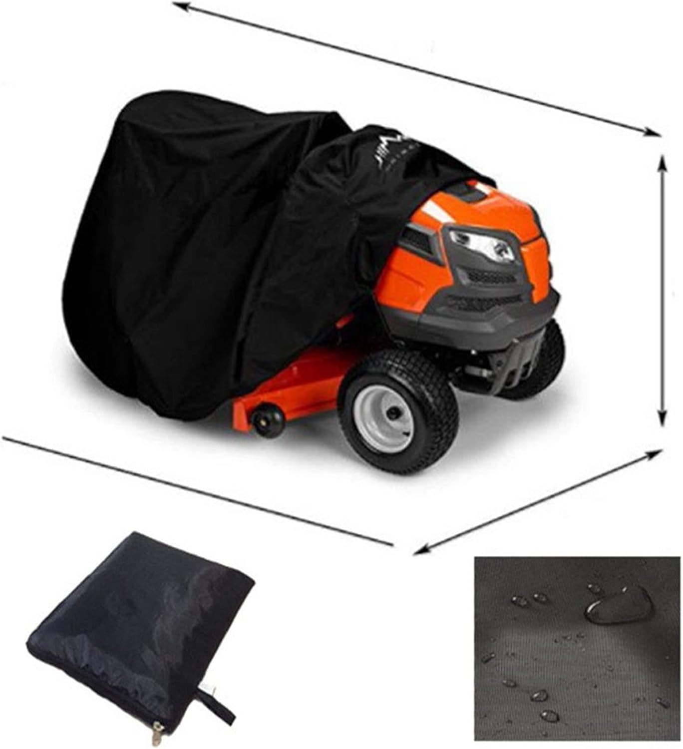 Large Riding Lawn Mower Cover Waterproof Dustproof Oxford Cloth Rain Dust UV Protection Tractor Cover Shade Fits Decks Up to 54 Inch