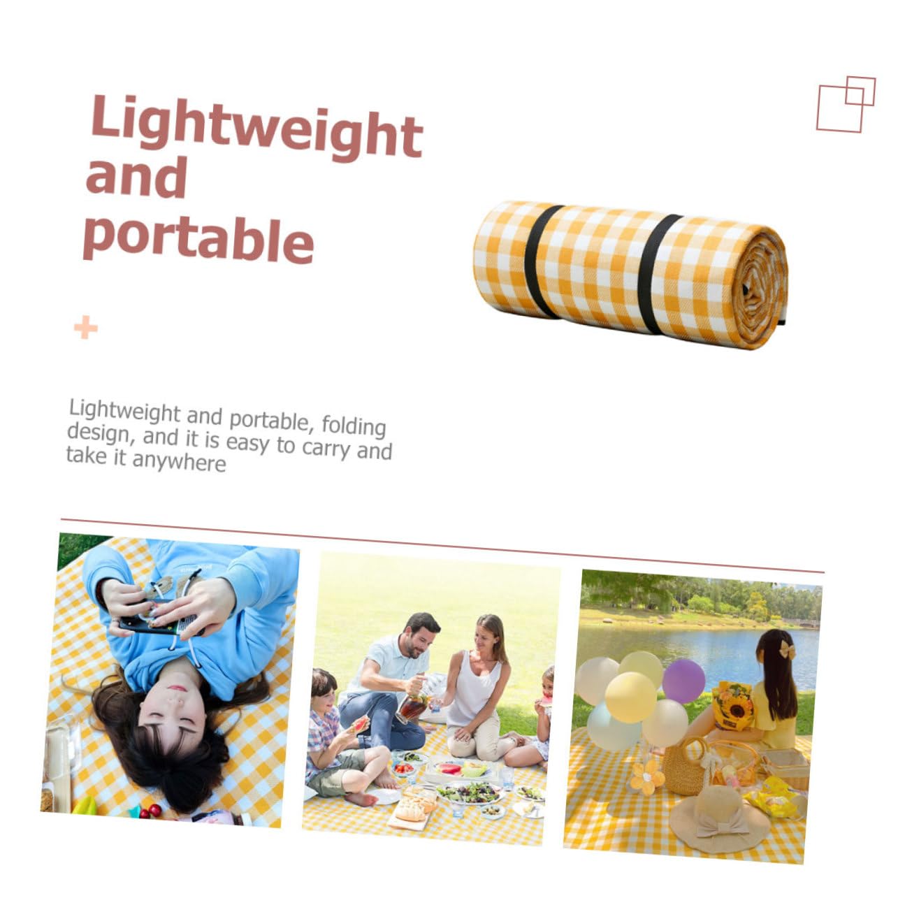 POPETPOP Tapis de Plage Léger et Épais en Fibre de Polyacrylique Imperméable Jaune pour Randonnée et Camping en Plein Air