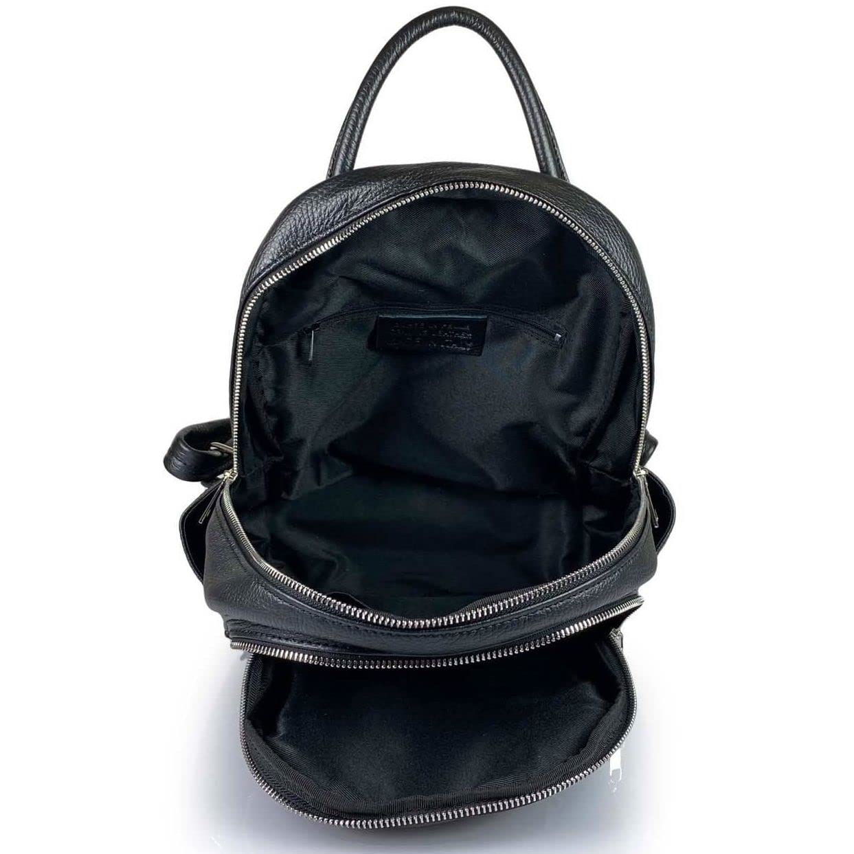 Bottega Carele Zaino Donna in vera pelle colore nero made in Italy BC737nero