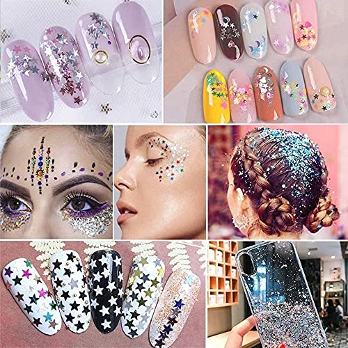 WUYOO 4 Boxen Holographic Chunky Glitter Nagel Glitzer Make Up Glitzer Paillette Glitter Powder Scrapbooking DIY Crafts… – Bild 3