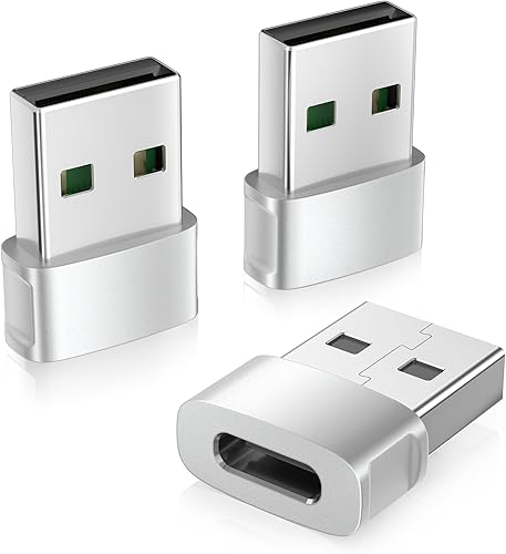 Basesailor Adaptador USB a USB C paquete de 3, aleación de zinc tipo C hembra a macho convertidor de bloque para iPhone 12, 13, 14 Pro Max, Airpods,