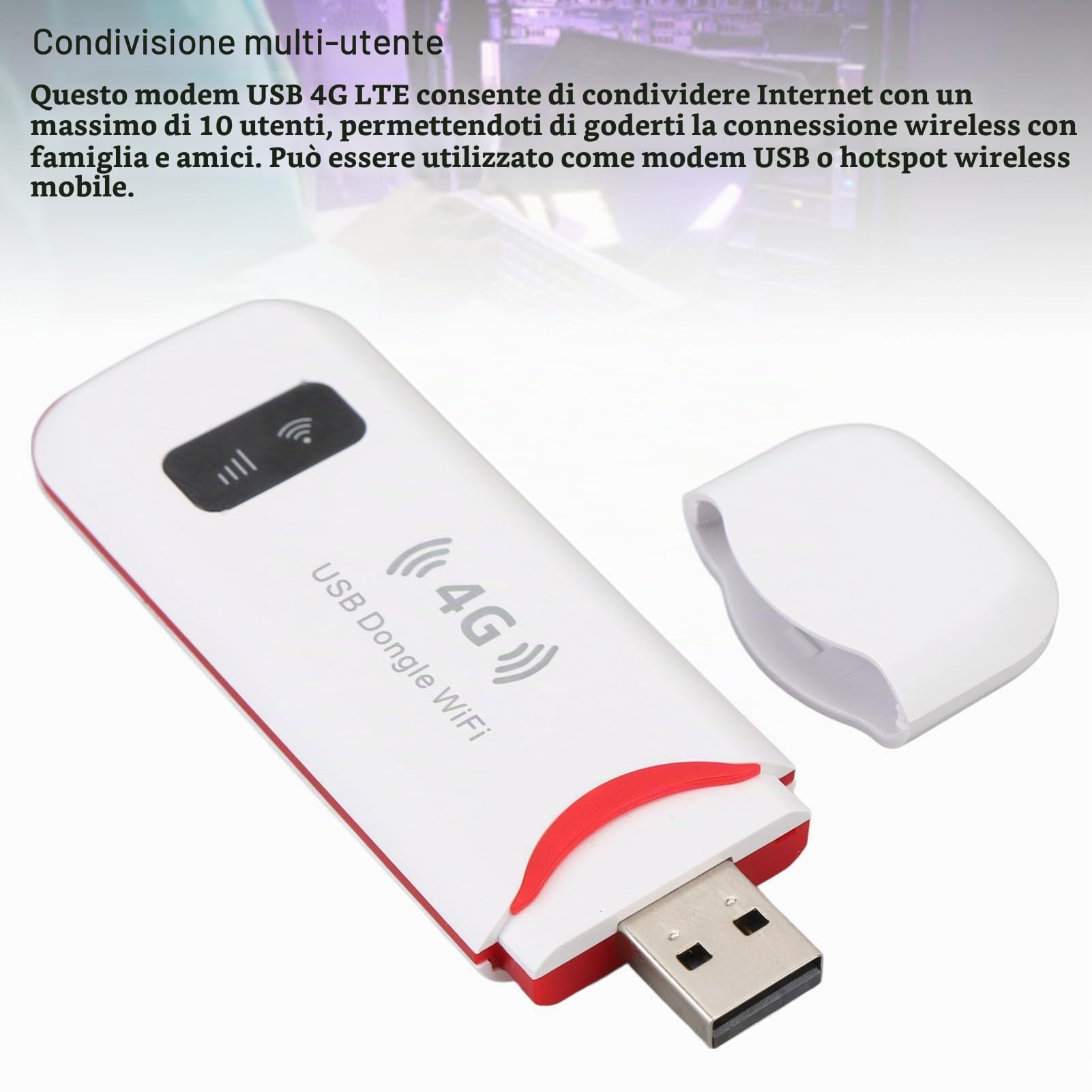 Dongle Modem USB 4G, Router 4G Portatile da Viaggio 150 Mbps con Slot per Scheda SIM per Europa Asia Oceania Africa, Crea Hotspot per lo Streaming Video Online, Supporta Fino a