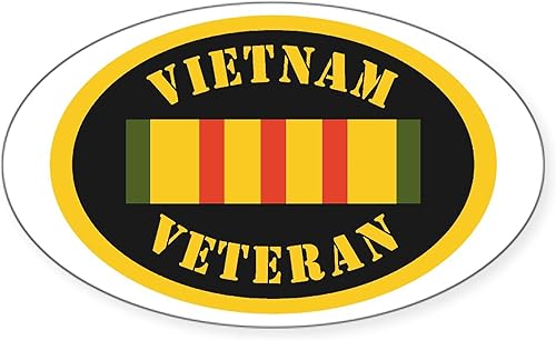 CafePress Etiqueta engomada ovalada del parachoques del coche de Vietnam Veteran Sticker