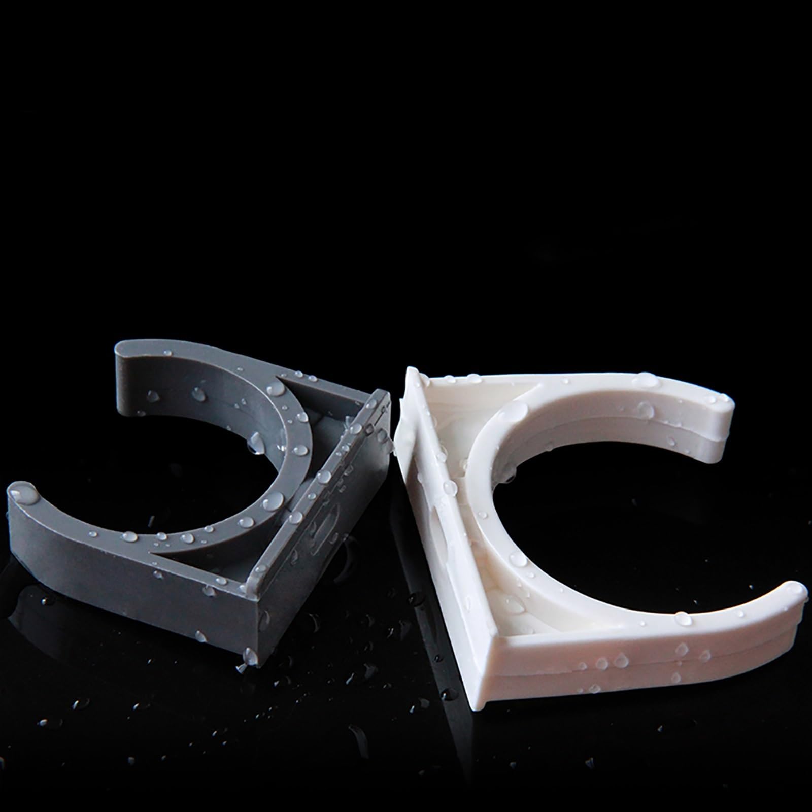 Clips de conducto de PVC, 5 abrazaderas de tubo de PVC tipo U, soporte de tubo de plástico de 20/25/32/40/50 mm, accesorios de riego de jardín (blanco, 25 mm)