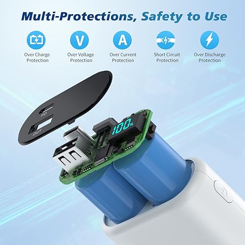 Miniatura 6 de Cargador portátil pequeño de 10800 mAh con cable USB-C integrado mini PD 3A cargador de batería de carga rápida pantalla LCD ultracompacta