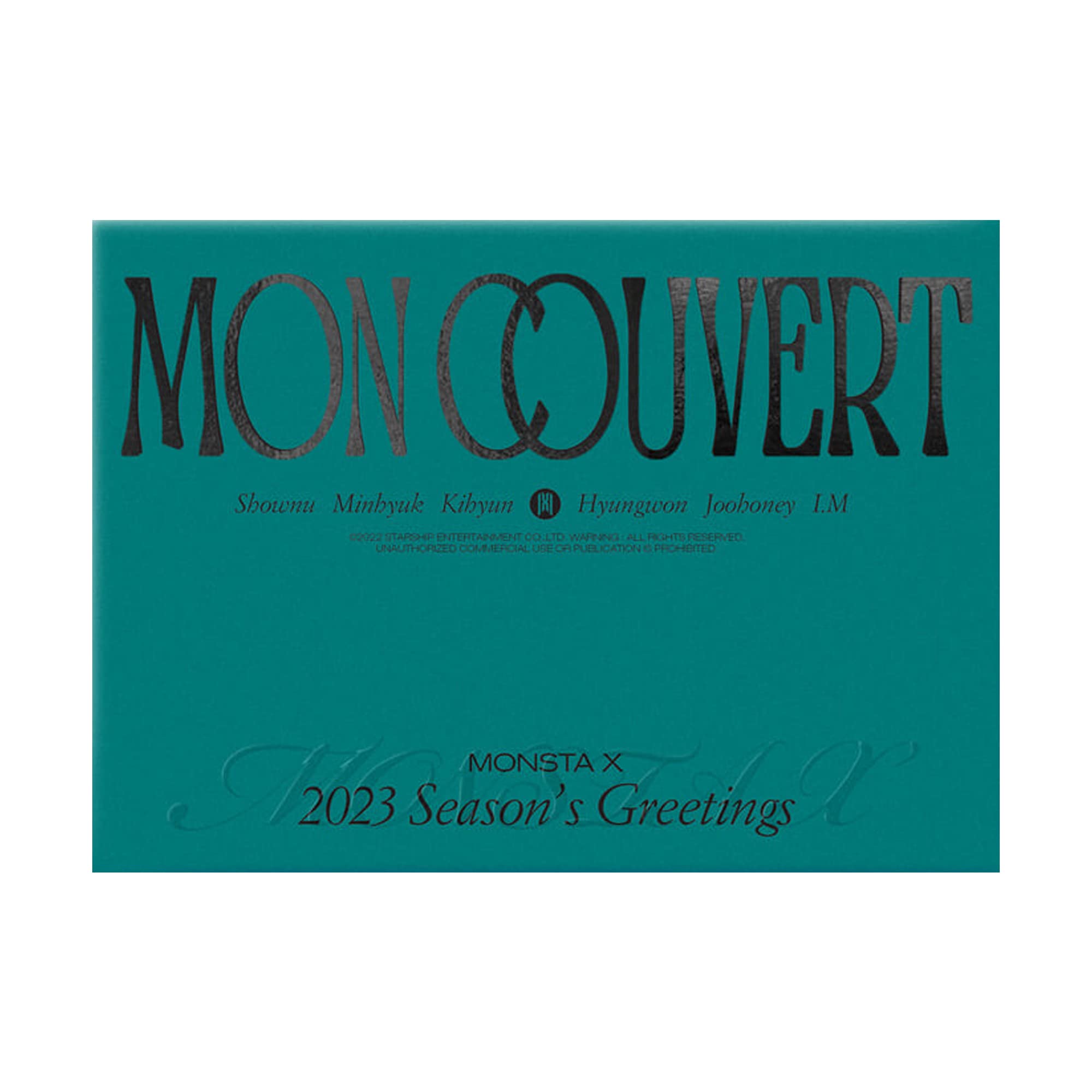 MENBLY MONSTA-X 2023 Seasons Greetings : MON COUVERT [WALL CALENDAR ver.] + Seller's Photocards and stickers Set