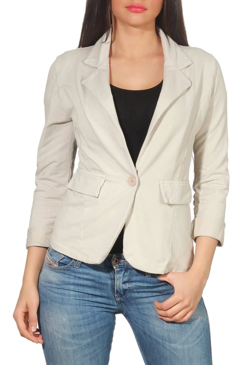 Malito Femme Classique Veste Basic-Look Court Jersey Blazer 1654