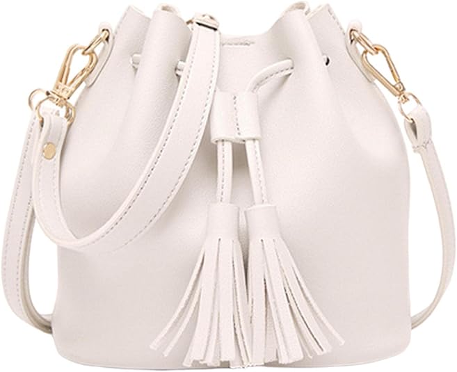 Borsa secchiello in similpelliccia con tracolla