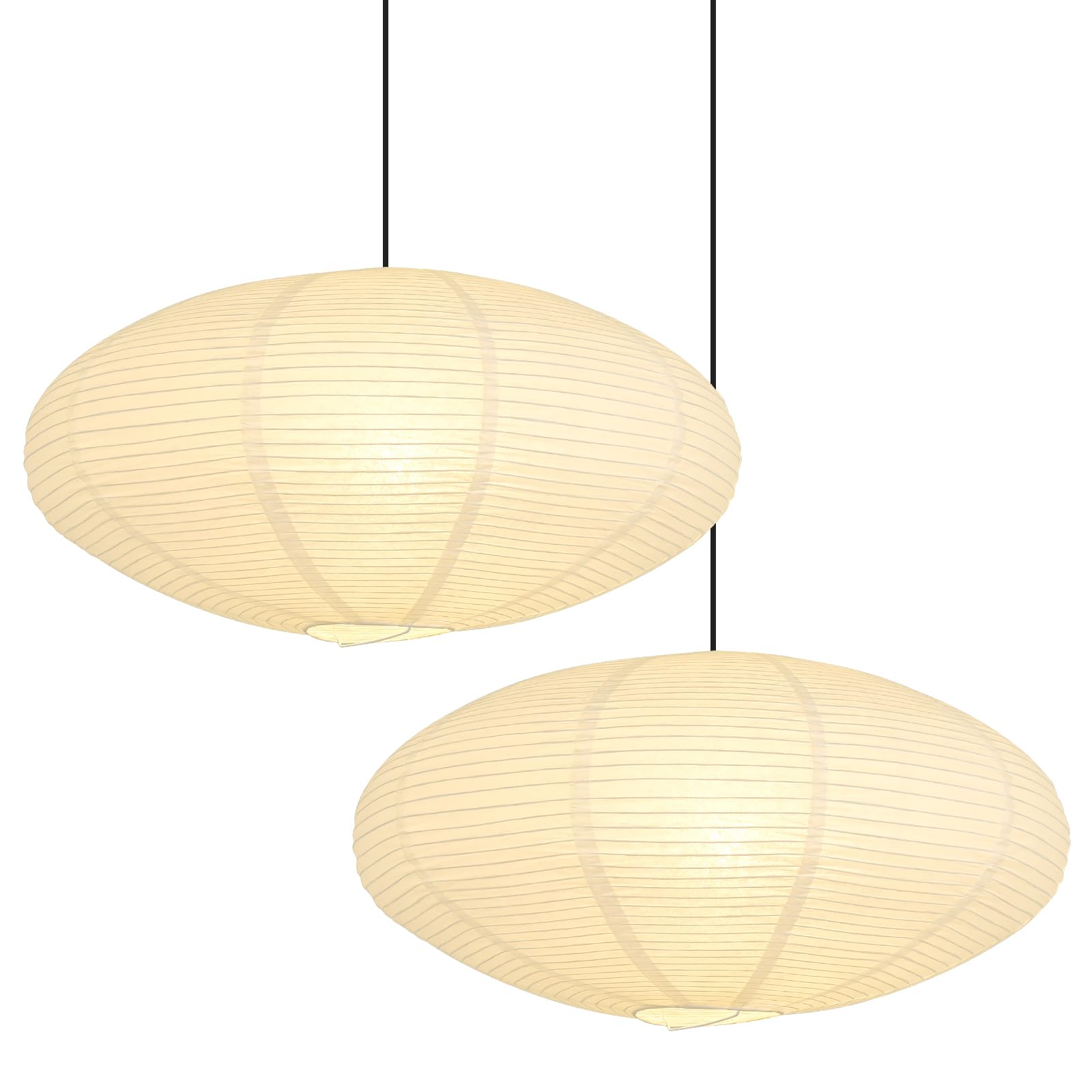 White Oval Paper Lantern Lampshade set of 2, 20