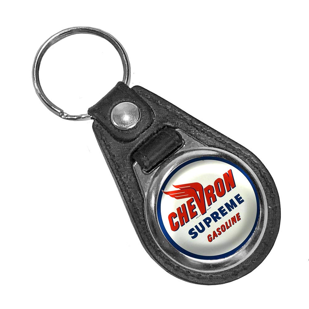 Brotherhood Chevron Supreme Gasoline Motor Oil Gas Classic Vintage Style Round Keychain Key Holder Key Ring For Men Heavy Duty Car Keyring For Men and Women