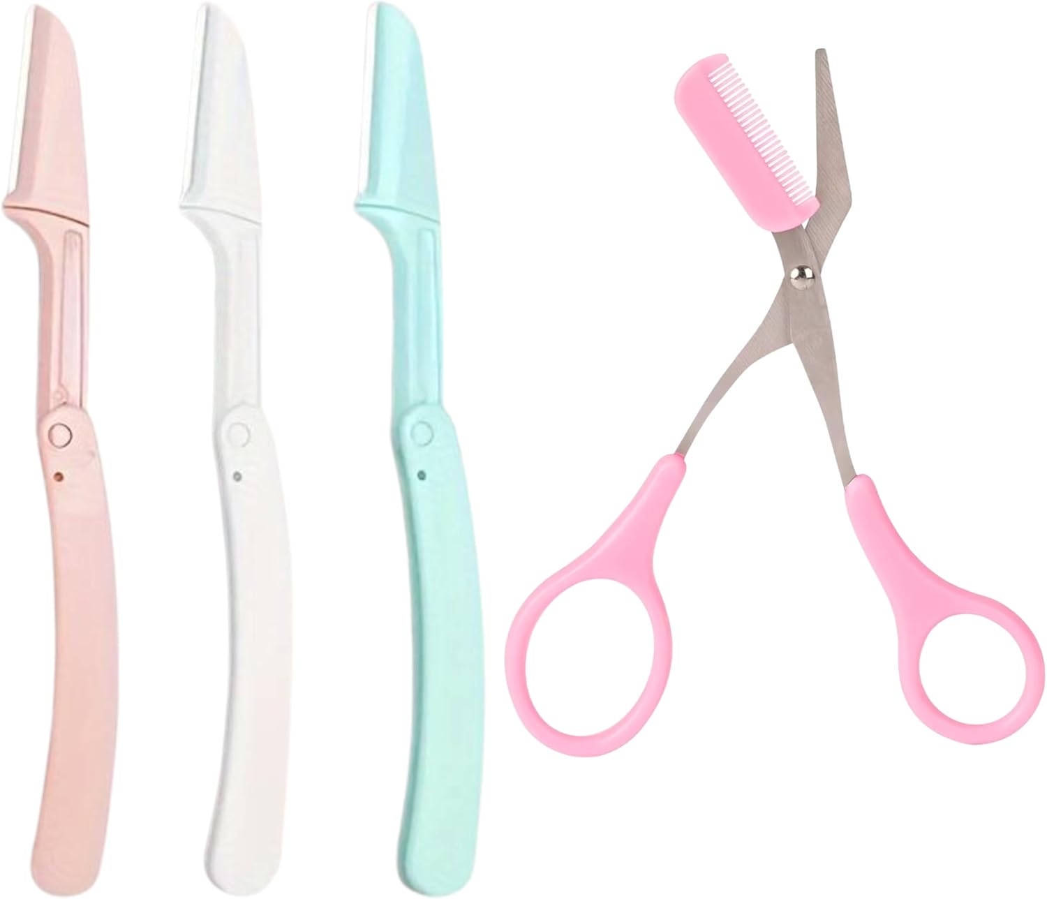 Cosmetische wenkbrauwtrimmer en schaar (4 stuks)