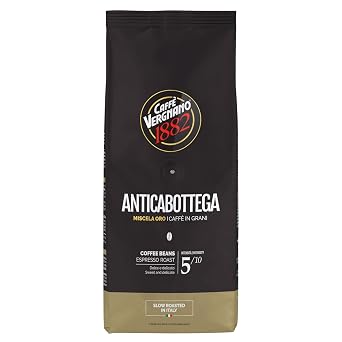 Caffe Vergnano Whole Bean Coffee 2.2 lb Bag - Medium Roast Antica Bottega Arabica Espresso Beans, Italian Coffee Chocolate Caramel Nut Notes - For Coffee Maker, French Press Espresso Maker, Moka Pot