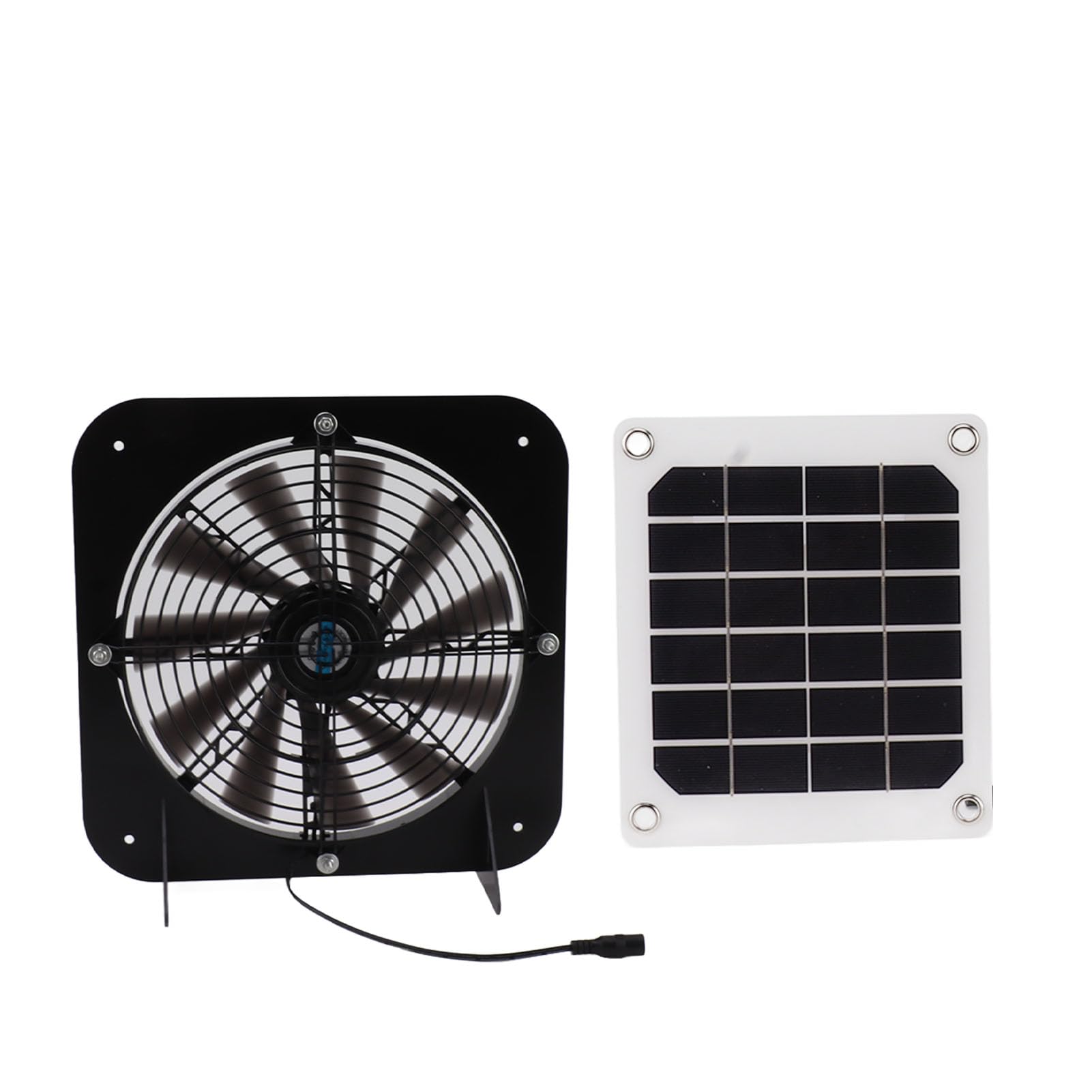 Buachois Ventilador Solar de 13,5 Pulgadas, Extractores Eléctricos con Panel Solar de 100 W, Ventilador de Escape Solar para Cobertizo Exterior, Caseta para Perros, Gallineros, Invernaderos