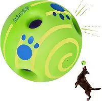 Bola oscilante para cães, brinquedo para cães com bola oscilante, brinquedos interativos para cães pequenos/médios/grandes, sons divertidos de risos quando enrolados ou sacudidos, presente