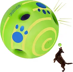 Bola oscilante para cães, brinquedo para cães com bola oscilante, brinquedos interativos para cães pequenos/médios/grandes, sons divertidos de risos quando enrolados ou sacudidos, presente