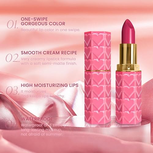 Miniatura 3 de evpct Juego de 3 lápices labiales mate color ciruela, morado, rosa, rojo, malva, para mujer, de terciopelo sedoso, de larga duración, a prueba de
