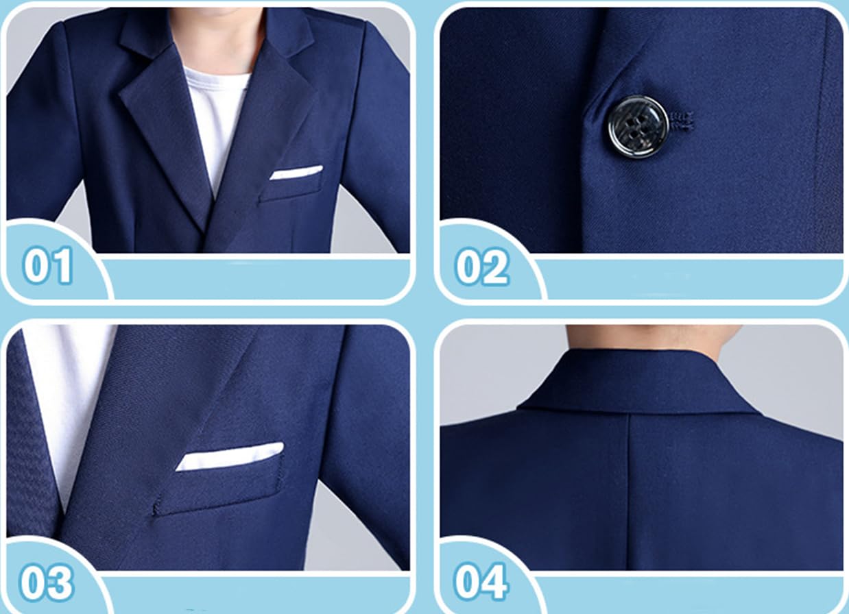 Kromoc Jungen Sommeranzug 2-teilig Zweireihig Smoking Kurze Ärmel Jacke mit kurzer Hose