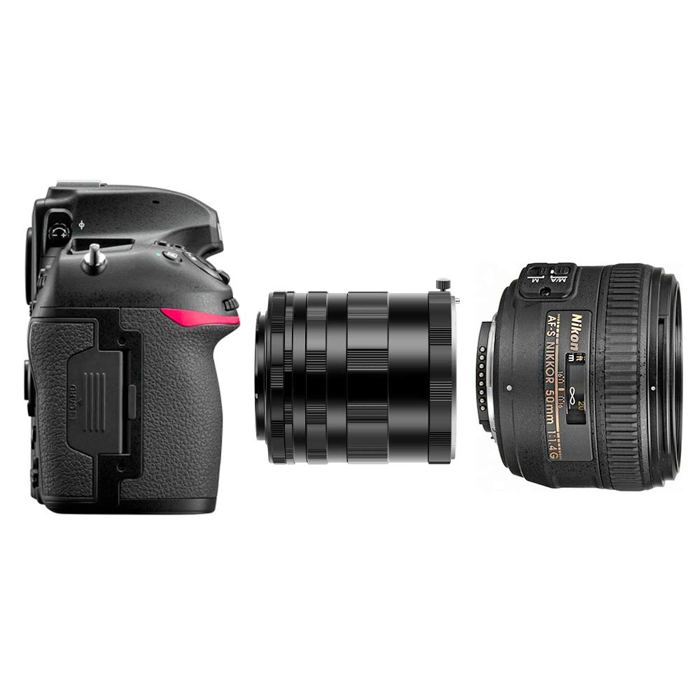 Anello per tubo di prolunga macro per fotocamere Nikon AI F con corpo posteriore copriobiettivo
