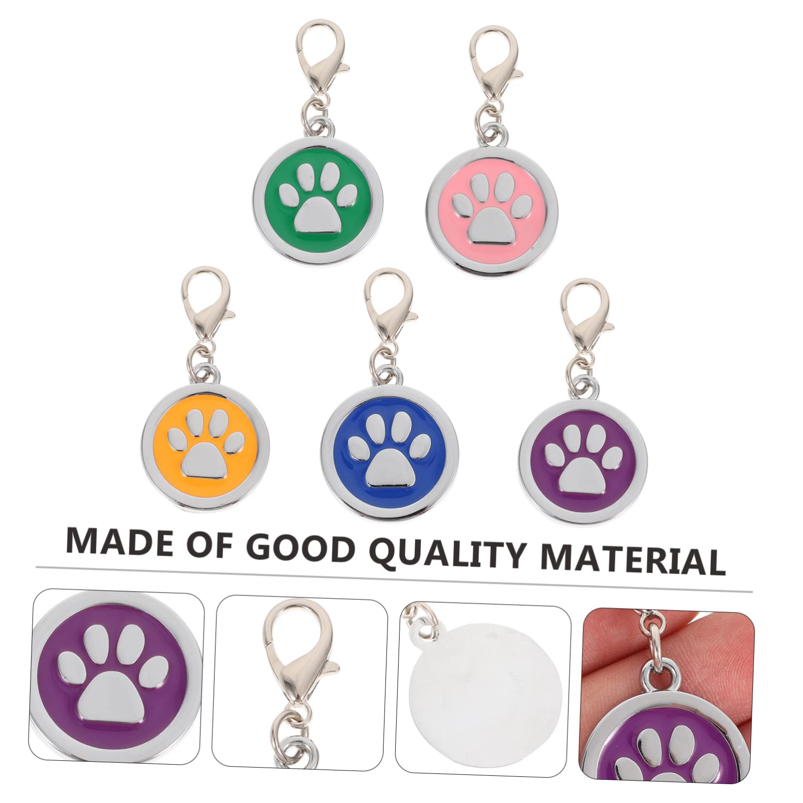NOLITOY Zinc Alloy Dog Id Tags 5pcs Pet Collar Pendant Charms Fashionable Pet Identity Tag for Dog Cat