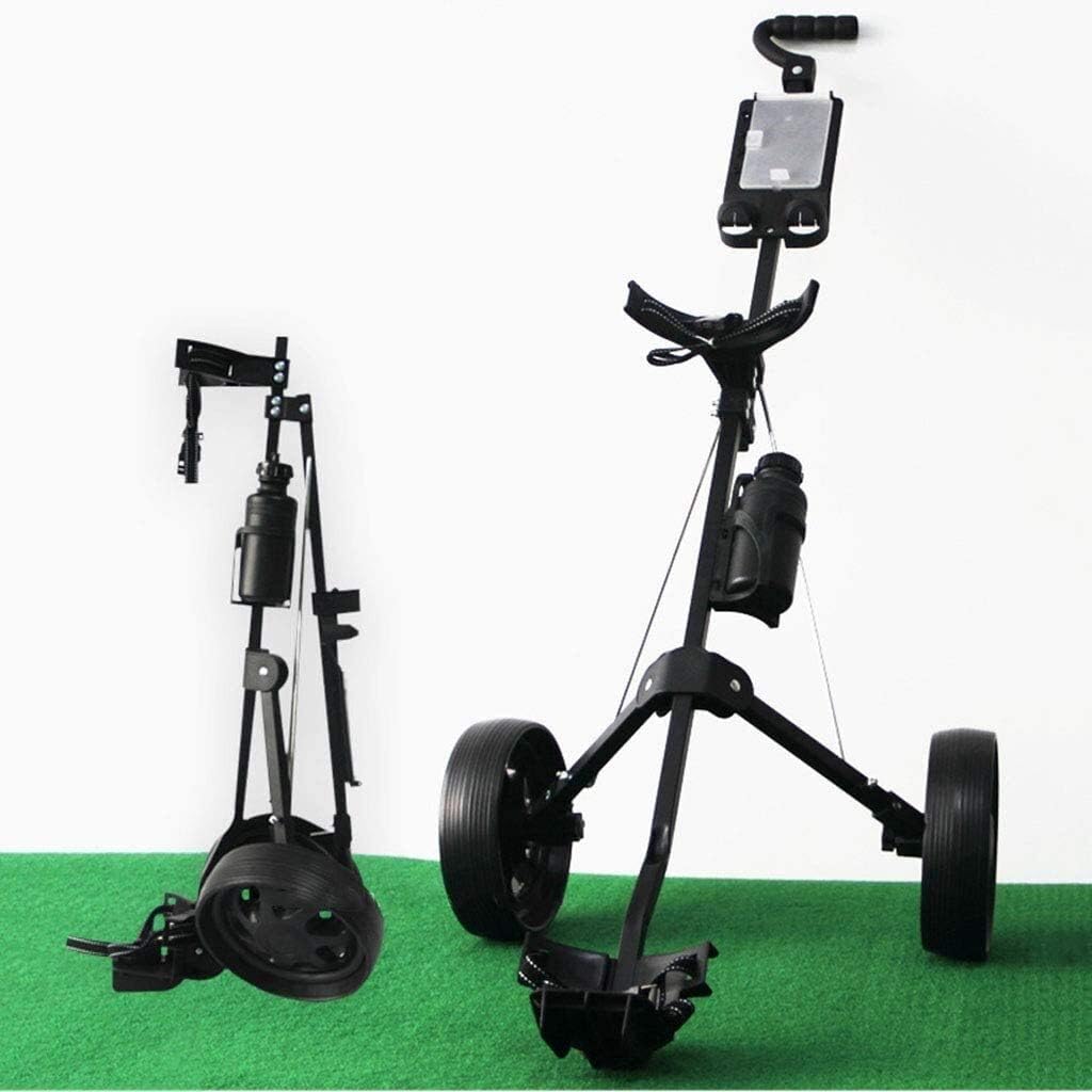 Golf Push Cart Push Pull Golf Carts-Folding 2 Wheel Pull Golf Carts-Foot Operated Brake,scorecard Drink Holder, Handle-Golf Push Cart for Golf Exercising
