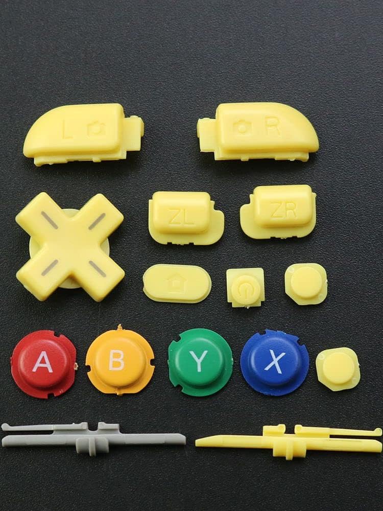 Replacement L R ZR ZL Buttons ABXY Buttons Home Button Start Button Power Select Button D Pad Set for New 3DS XL New 3DS LL Yellow
