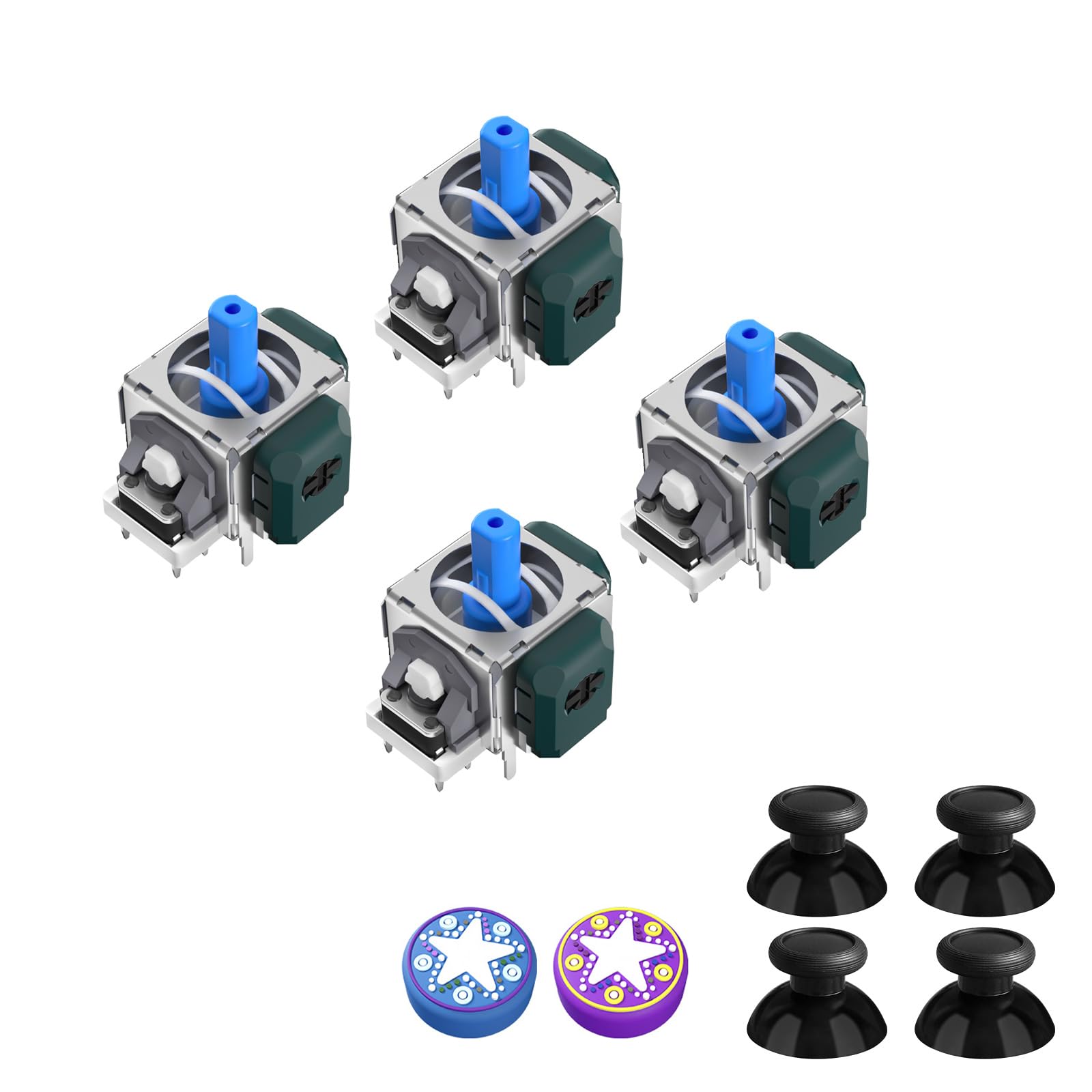 AKNES HallPi V6 TMR Electromagnetic Joystick Replacement for Switch Pro Controller, Anti-Drift Stick Repair Accessories for Switch Pro Controller - 2 Pairs