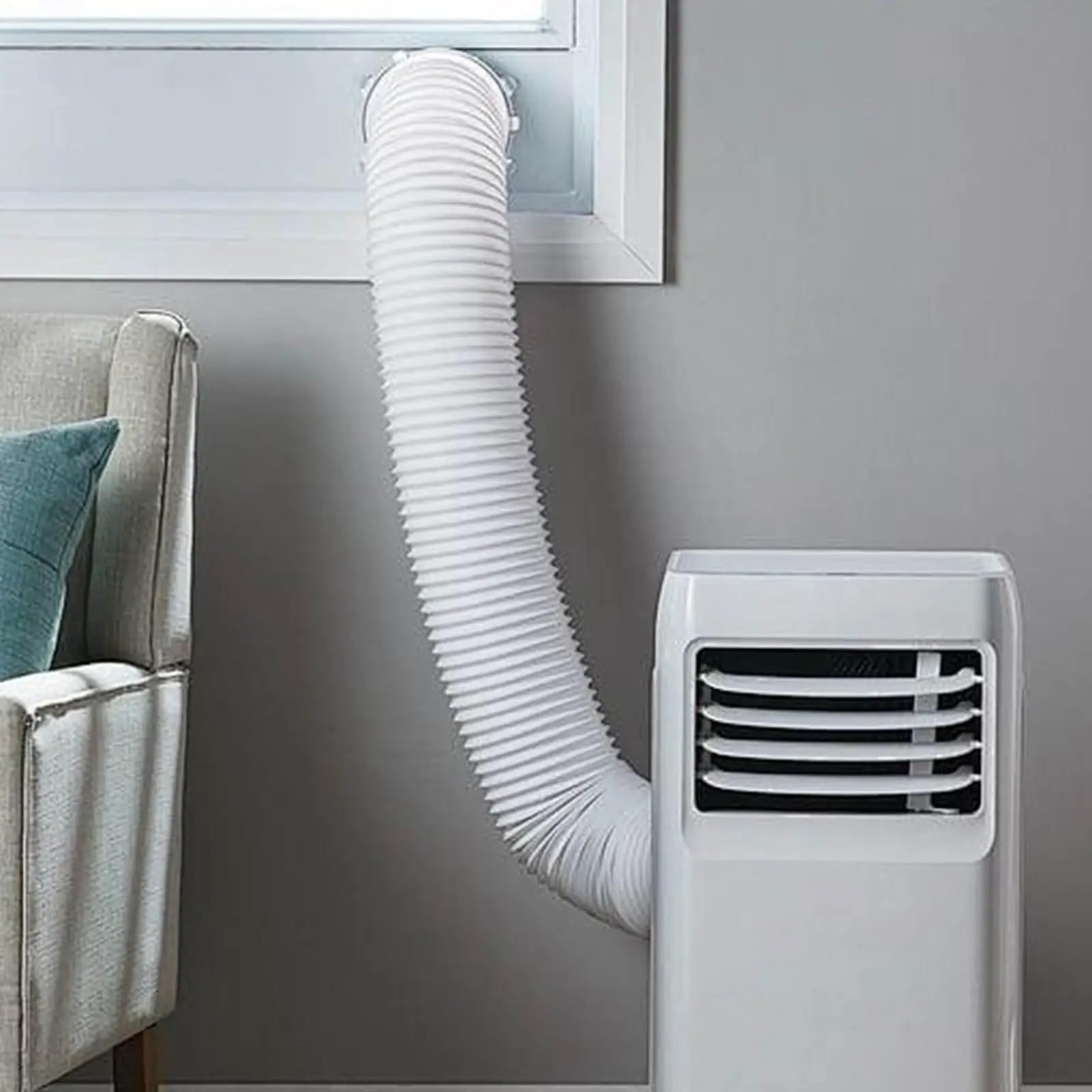 130/150 mm AC-Entlüftungsset, 1,5 m Verlängerungsrohradapter | Zwei Größen passen, einfache Installation, verlängerte Abluftkanallänge(130mm)