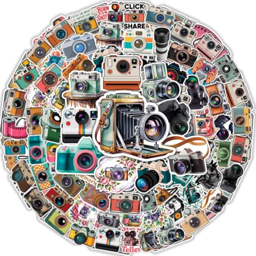 64PCS Camera Stickers – Photography Lover Vinyl Decals for Laptops,