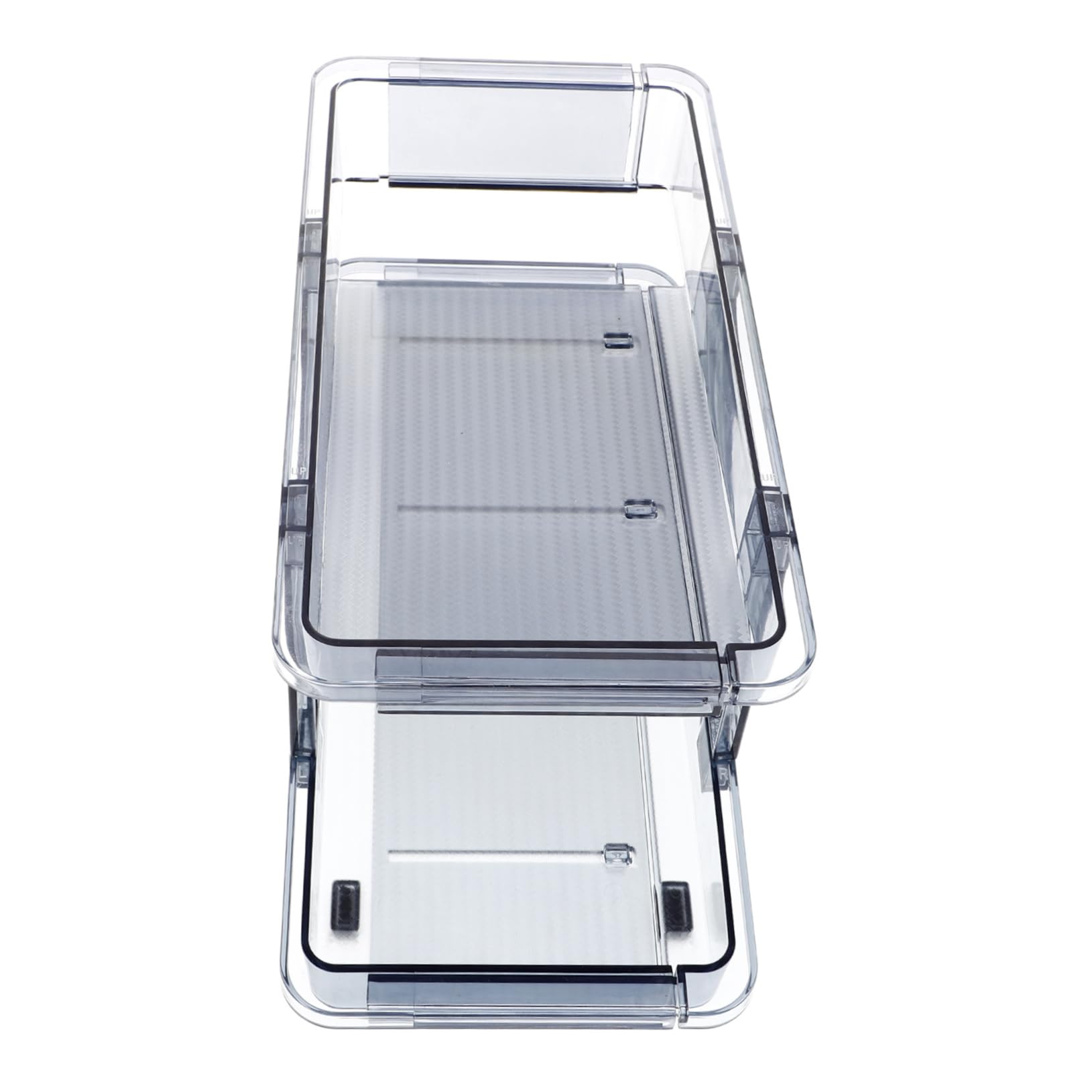 OKUMEYR Rolling Can Dispenser Beverage Organizer for Fridge Transparent Dual Storage Rack for Soda and Drinks Versatile Kitchen and Office Use Capacity Beverage Holder