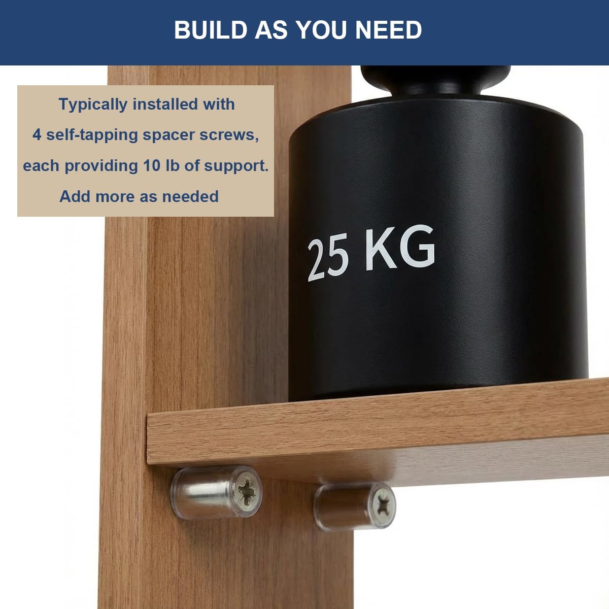 60Pcs Self-Tapping Screws for Cabinets - Non-Slip Sleeve Shelf Pins, Laminate Support Pegs for Kitchen, Bookcases, and Wardrobes - Cross Head Phillips Cabinet Hardware