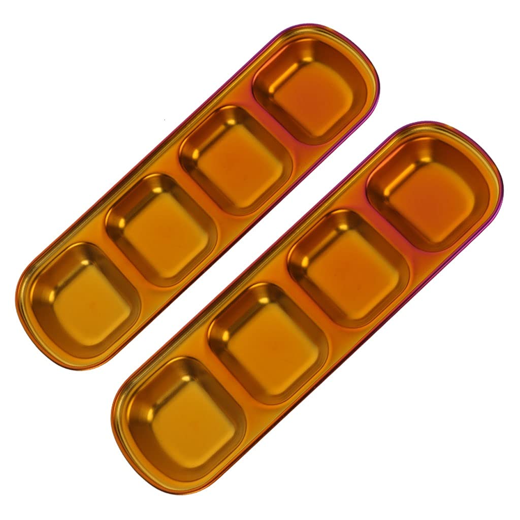 Lot de 4 plats à sauce en acier inoxydable pour ketchup Ses et assaisonnements Parfait pour les restaurants et les cuisines