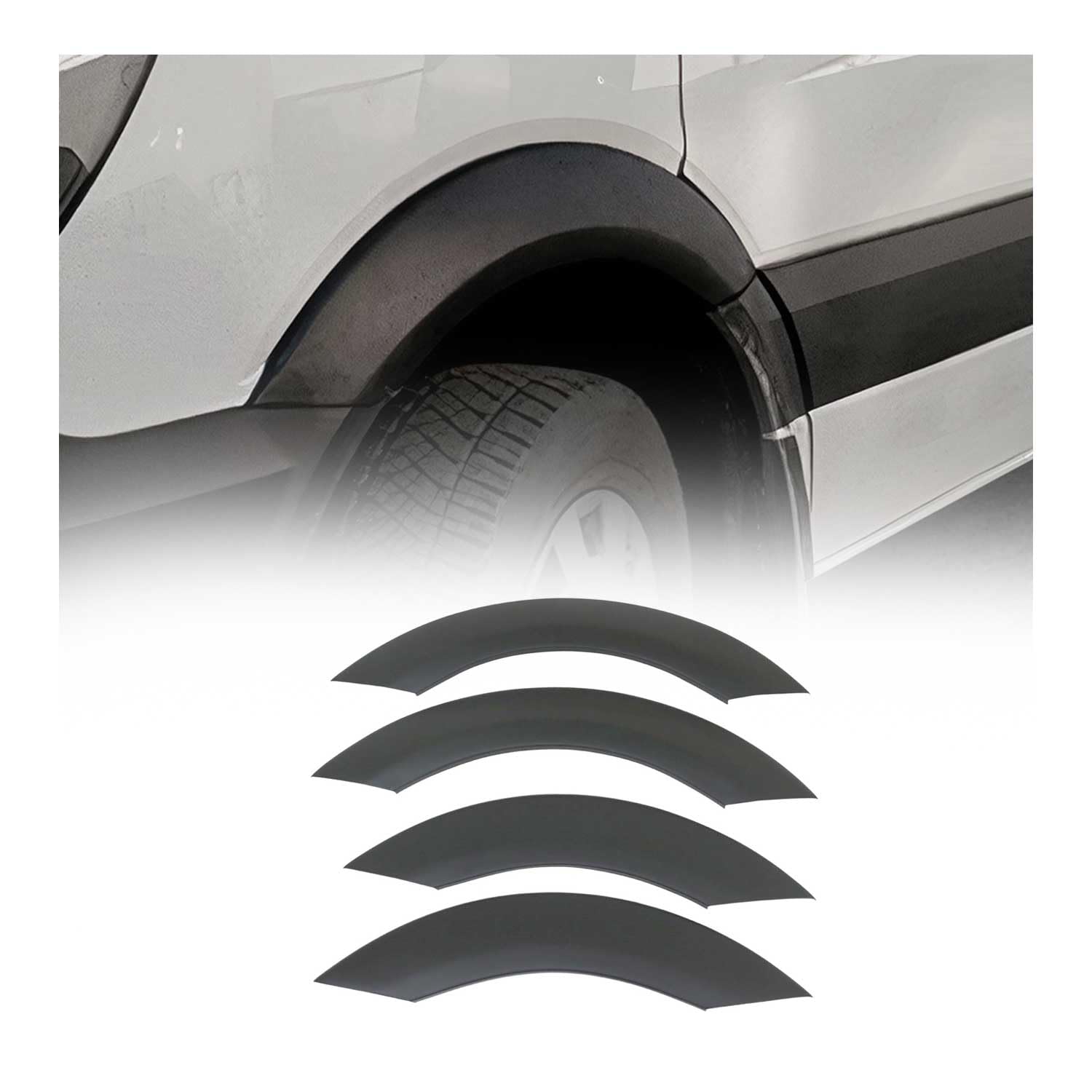 OMAC Élargisseurs d'ailes de Voiture pour Mercedes Sprinter W906 2014-2018 FL Arche de Garde-Boue Extension d'Aile, 4 Pcs