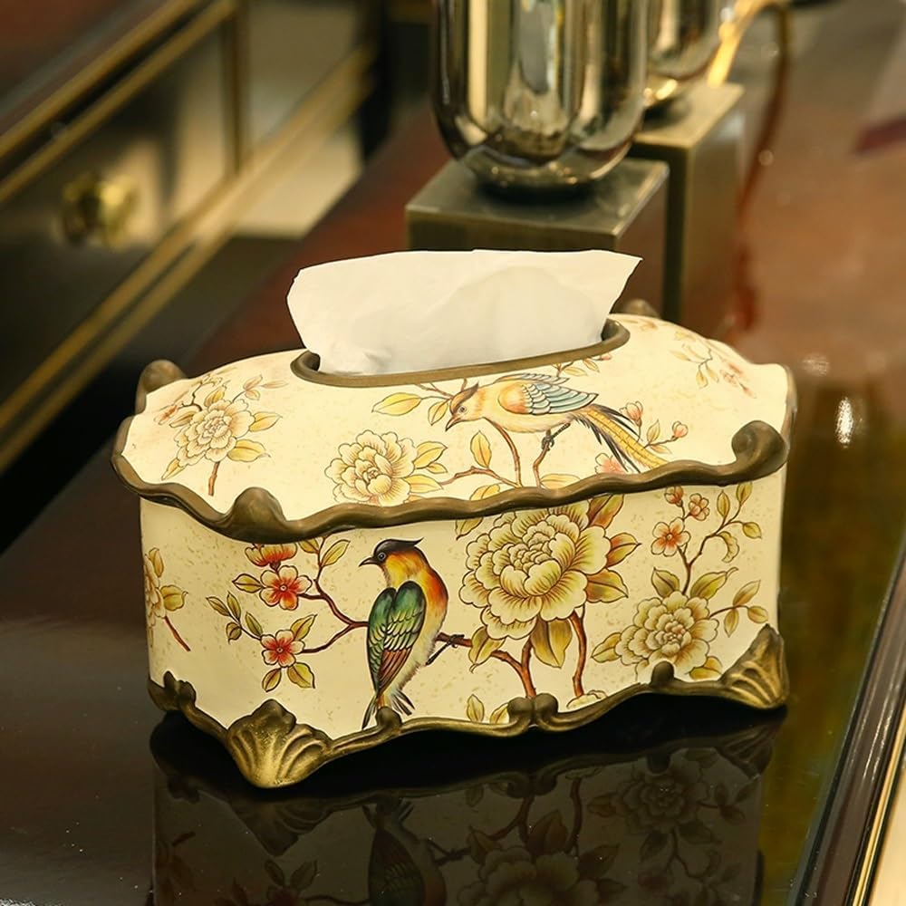 Retro ceramiczne pudełko na chusteczki, dozownik chusteczek, etui na ręczniki, dekoracja blatu, 2