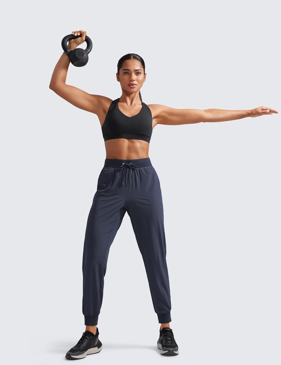 CRZ YOGA Women's Lightweight Workout Joggers 27.5" - Travel Casual Outdoor Running Athletic Track Hiking Pants with Pockets - Image 4