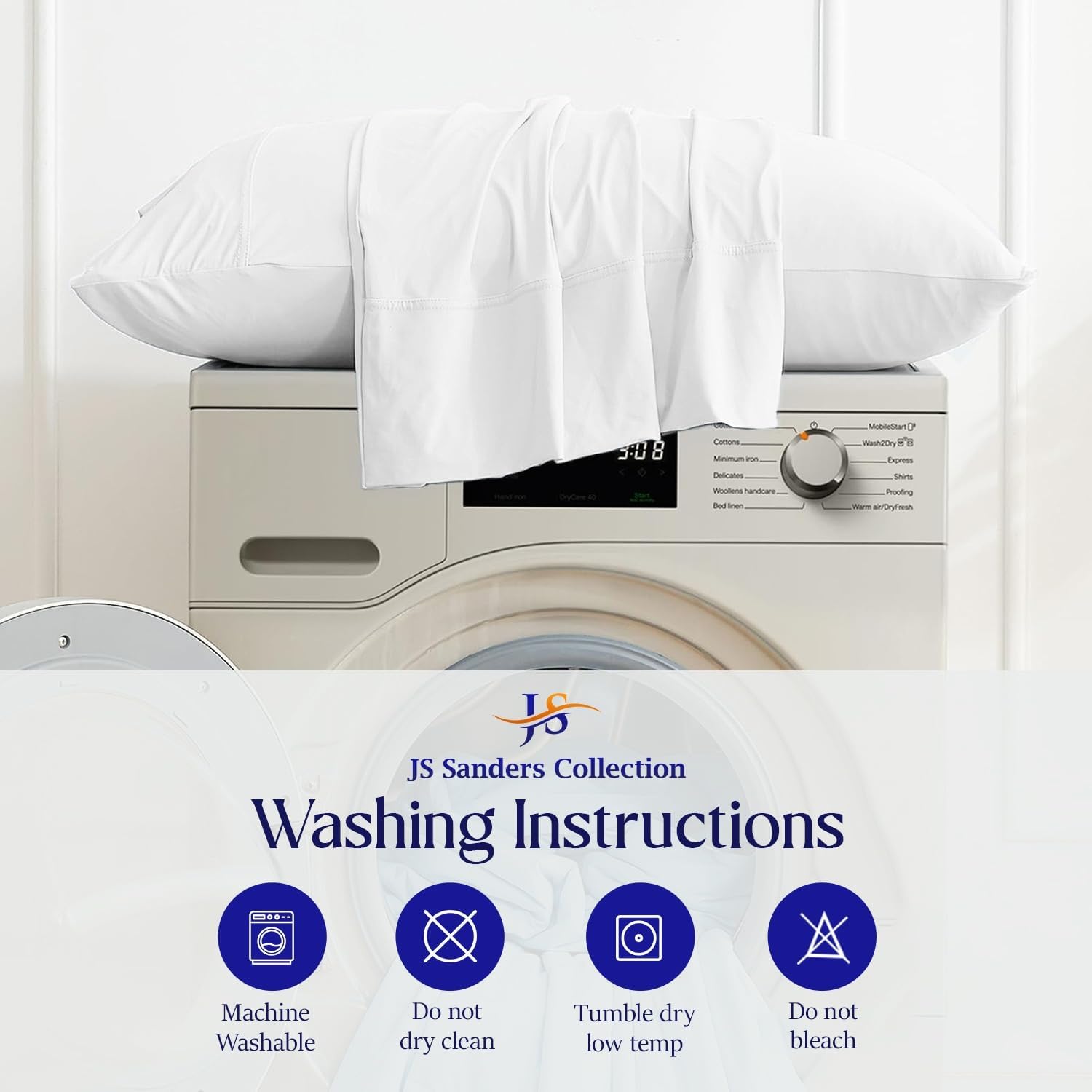 1000 Thread Count Egyptian Cotton Pillowcases King/Cal-King Size – Set of 2, White, Luxury Sateen Weave Pillow Covers, Soft Breathable Hotel Quality King Pillow Cases for Bed & Sleeping - Image 7