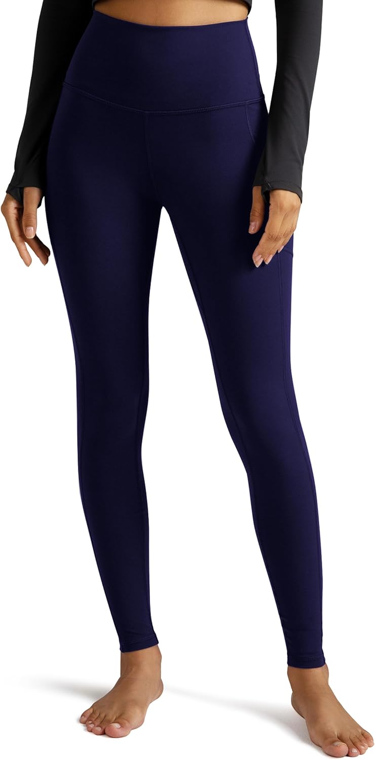 Colorfulkoala Women's High Waisted Leggings 28" Inseam Full Length Workout Yoga Pants with Pockets